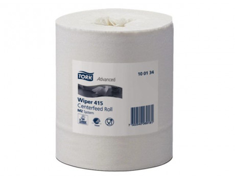 TORK POETSROL WIPING PAPER CENTERFEED 1 LAAGS 275MX25CM M2 WIT 100134